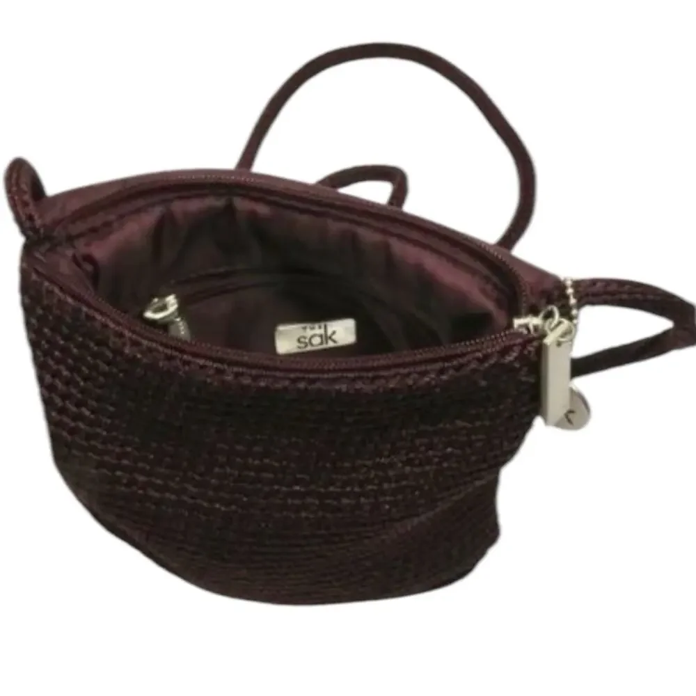 The Sak Crochet Crossbody Bag Deep‎ Plum Small Shoulder Purse